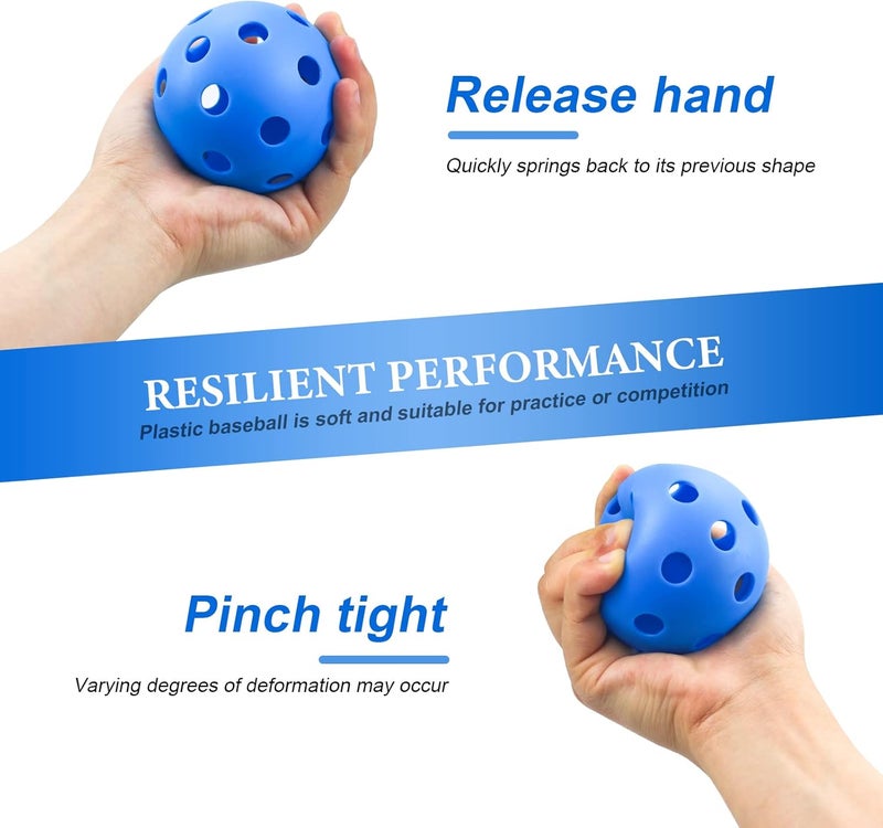 Bac-kitchen 16 Pack Plastic Baseballs - Hollow Softballs for Lightweight Batting Practice - Indoor/Outdoor Training Balls - Image 5